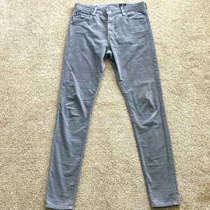 AG Adriano Goldschmied The Farrah Skinny High-Rise Gray Corduroy Pants Size 28R